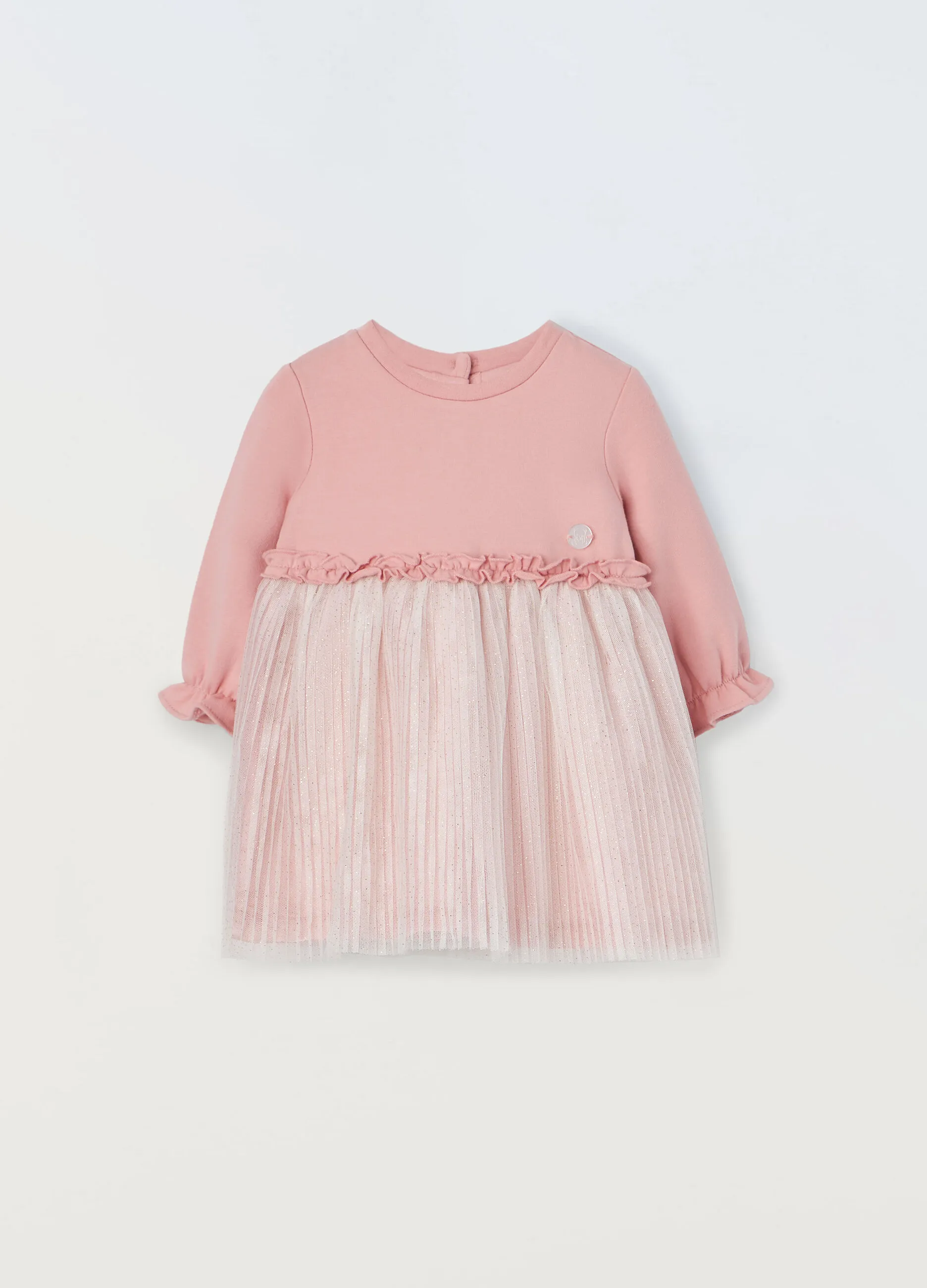 BLUKIDS  Vestito in cotone fleece stretch neonata