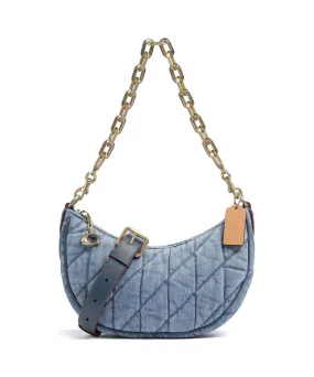  Coach Mira Quilted Borsa a spalla tissu jeans  