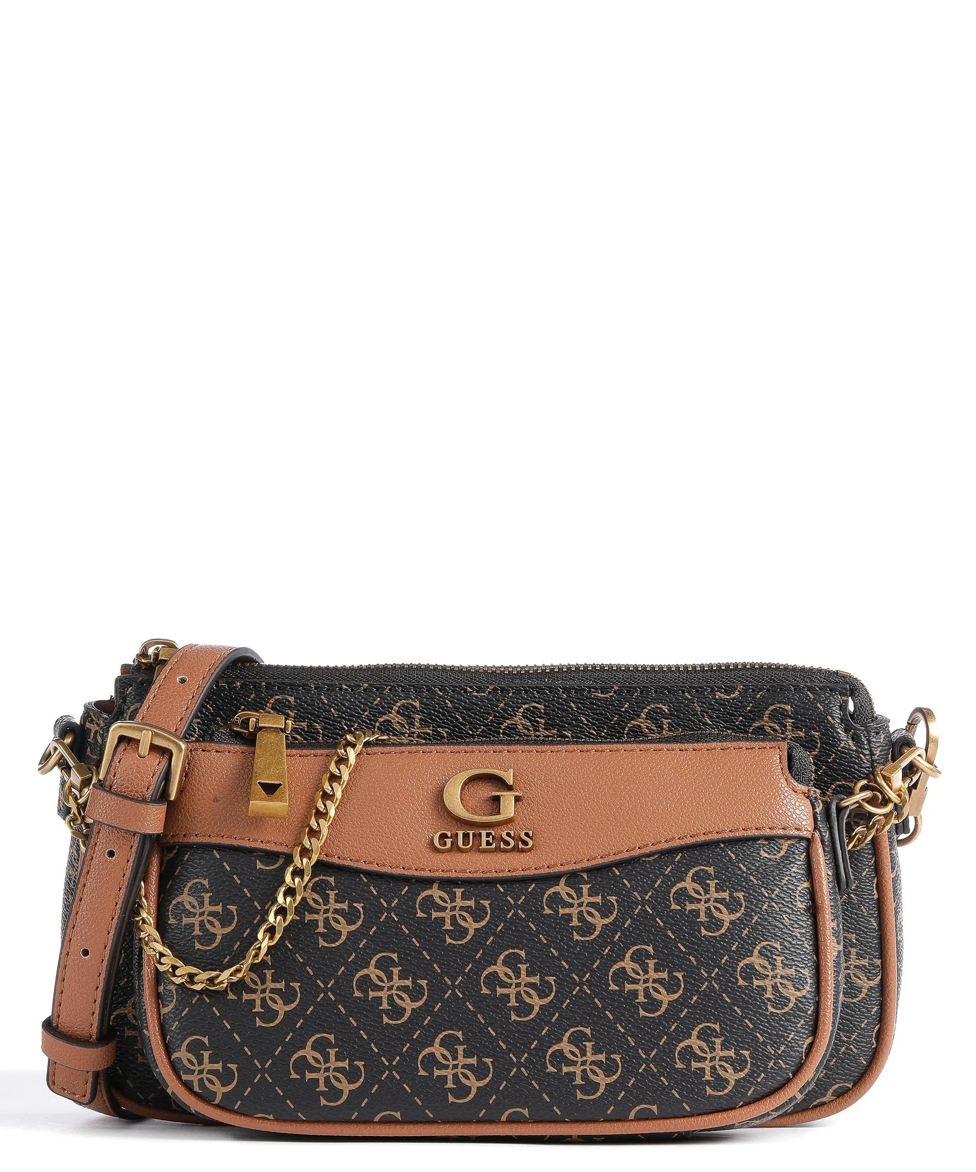  Guess Nell Borsa a tracolla pelle sintetica marrone scuro  