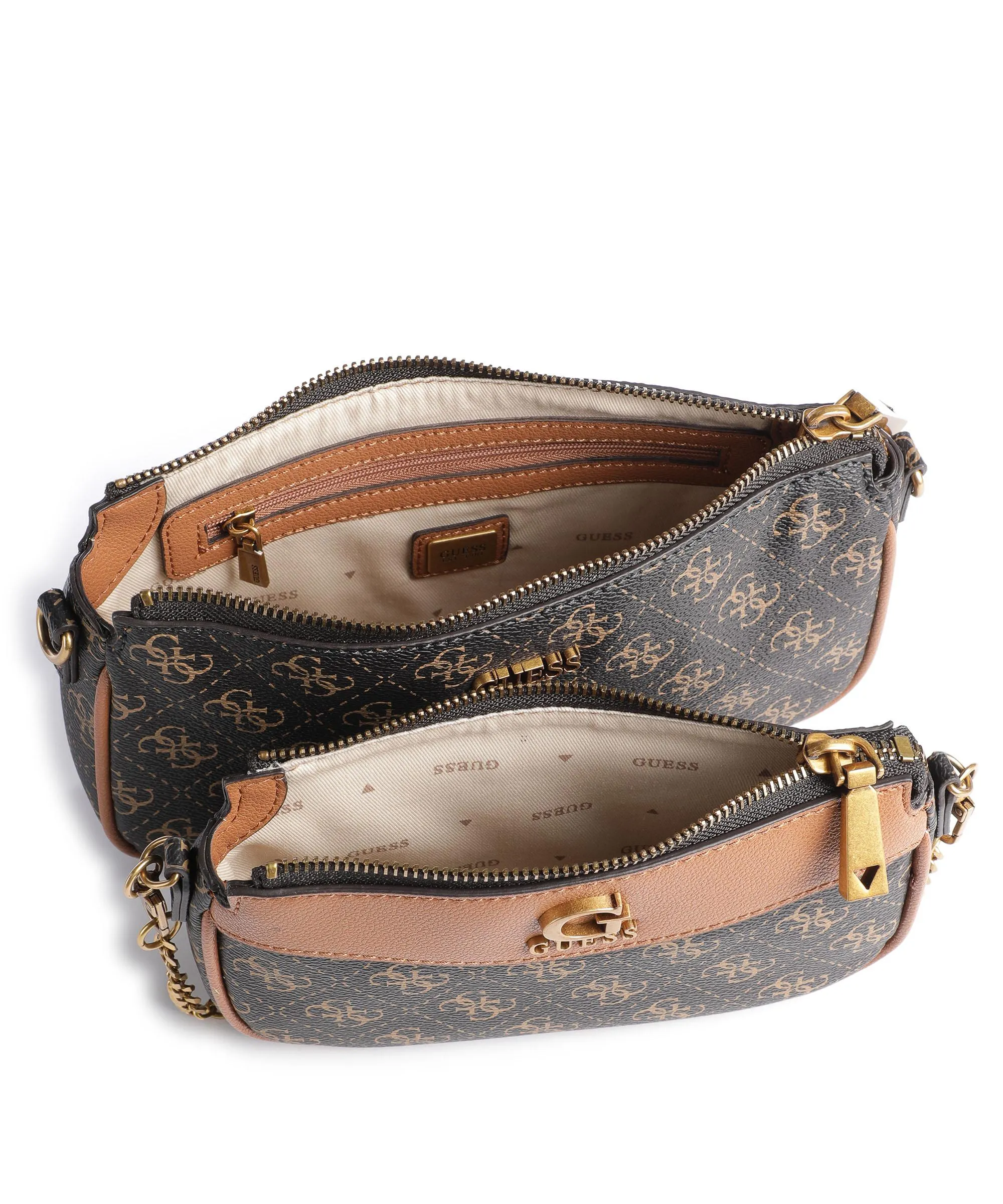  Guess Nell Borsa a tracolla pelle sintetica marrone scuro  