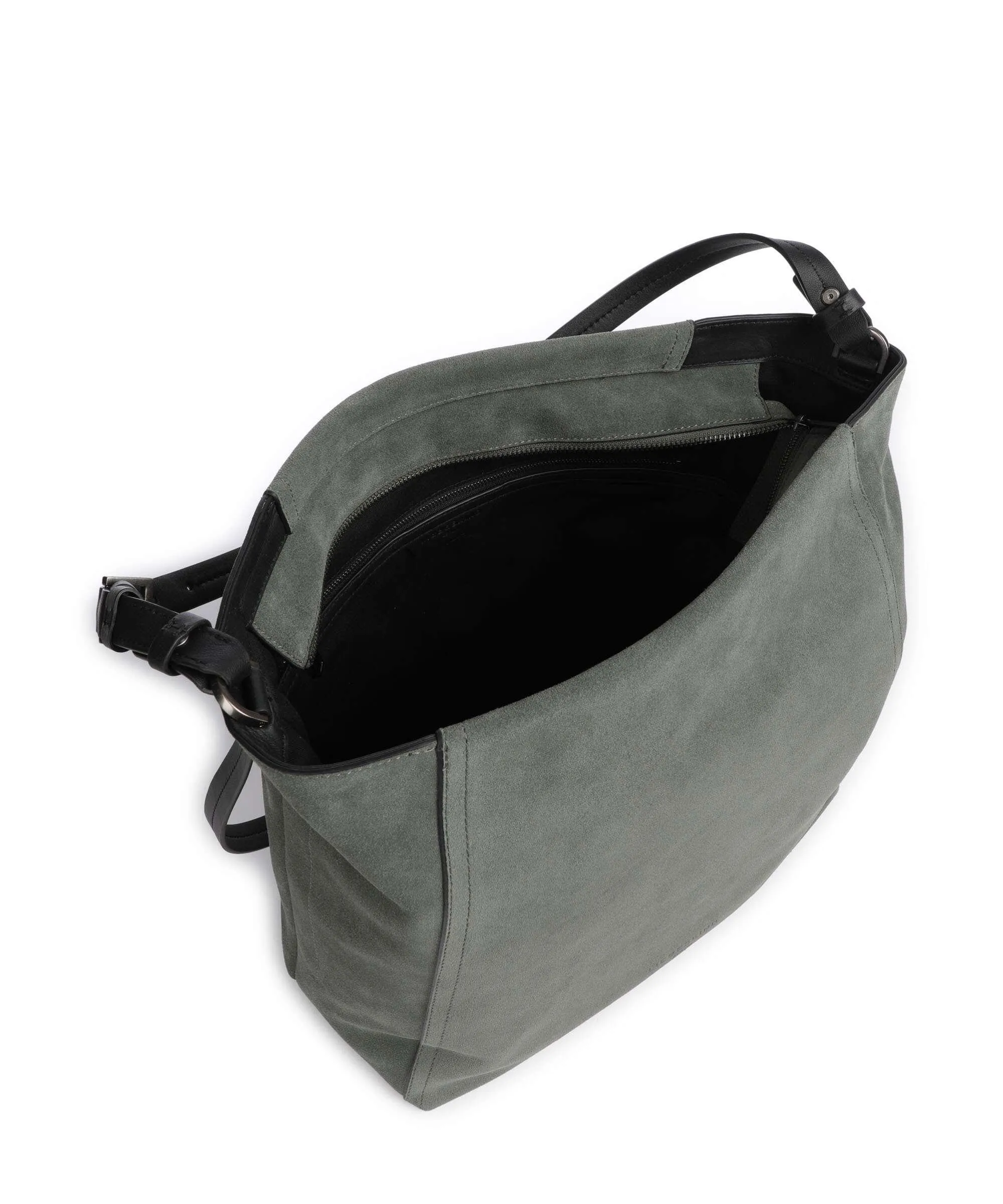  Liebeskind Chudy Suede L Borsa hobo pelle di vitello finemente grana verde scuro  