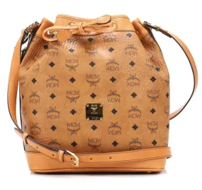  MCM Heritage Line Borsa hobo pelle sintetica cognac  