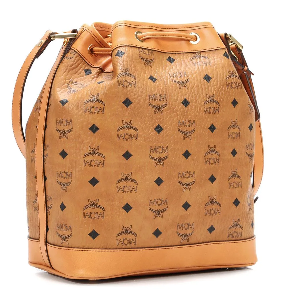  MCM Heritage Line Borsa hobo pelle sintetica cognac  