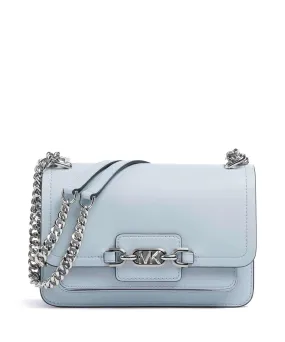  Michael Kors Heather Borsa a spalla pelle di vacchetta finemente grana blu chiaro  