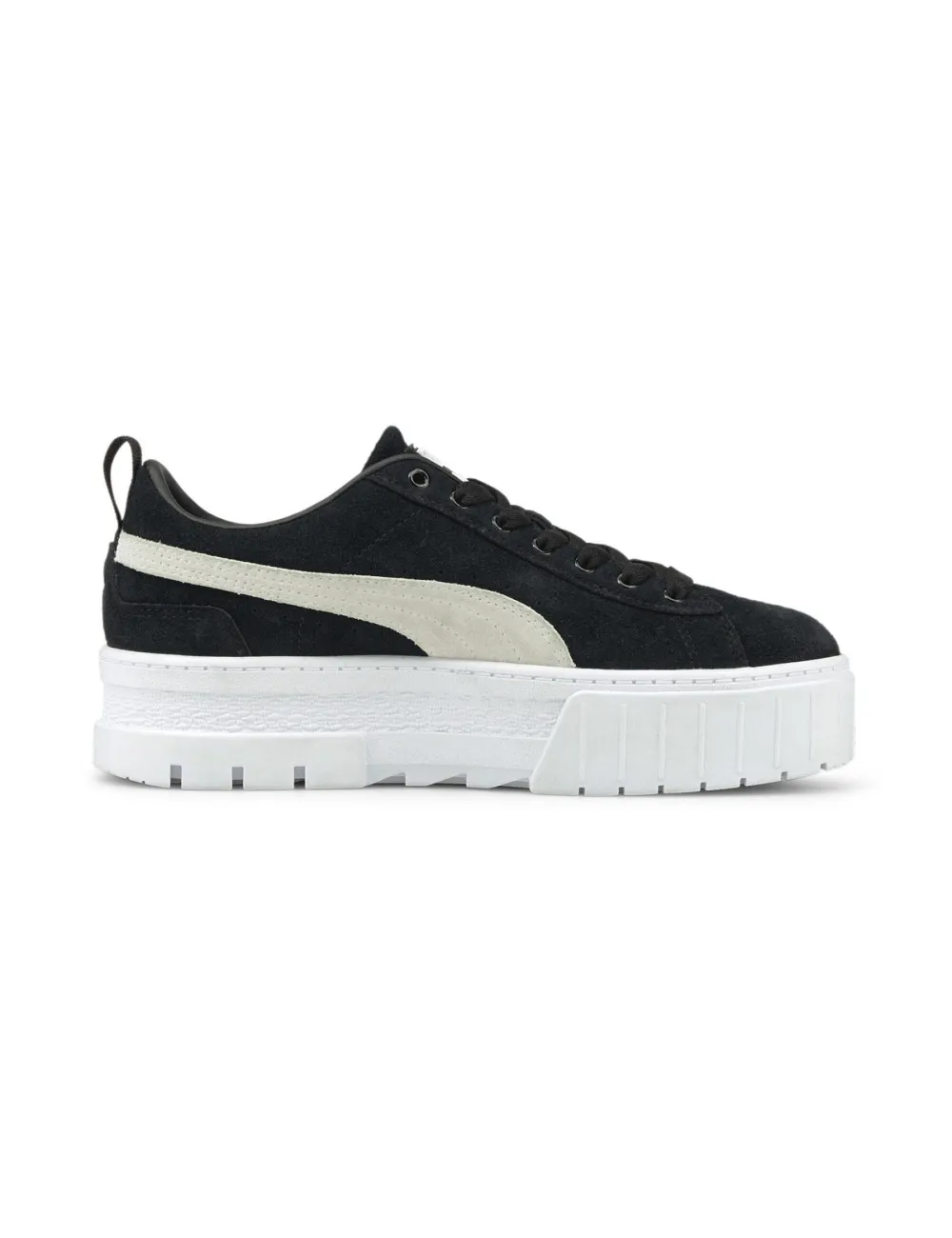 Scarpe donna Puma mayze nero scamosciato logo cat