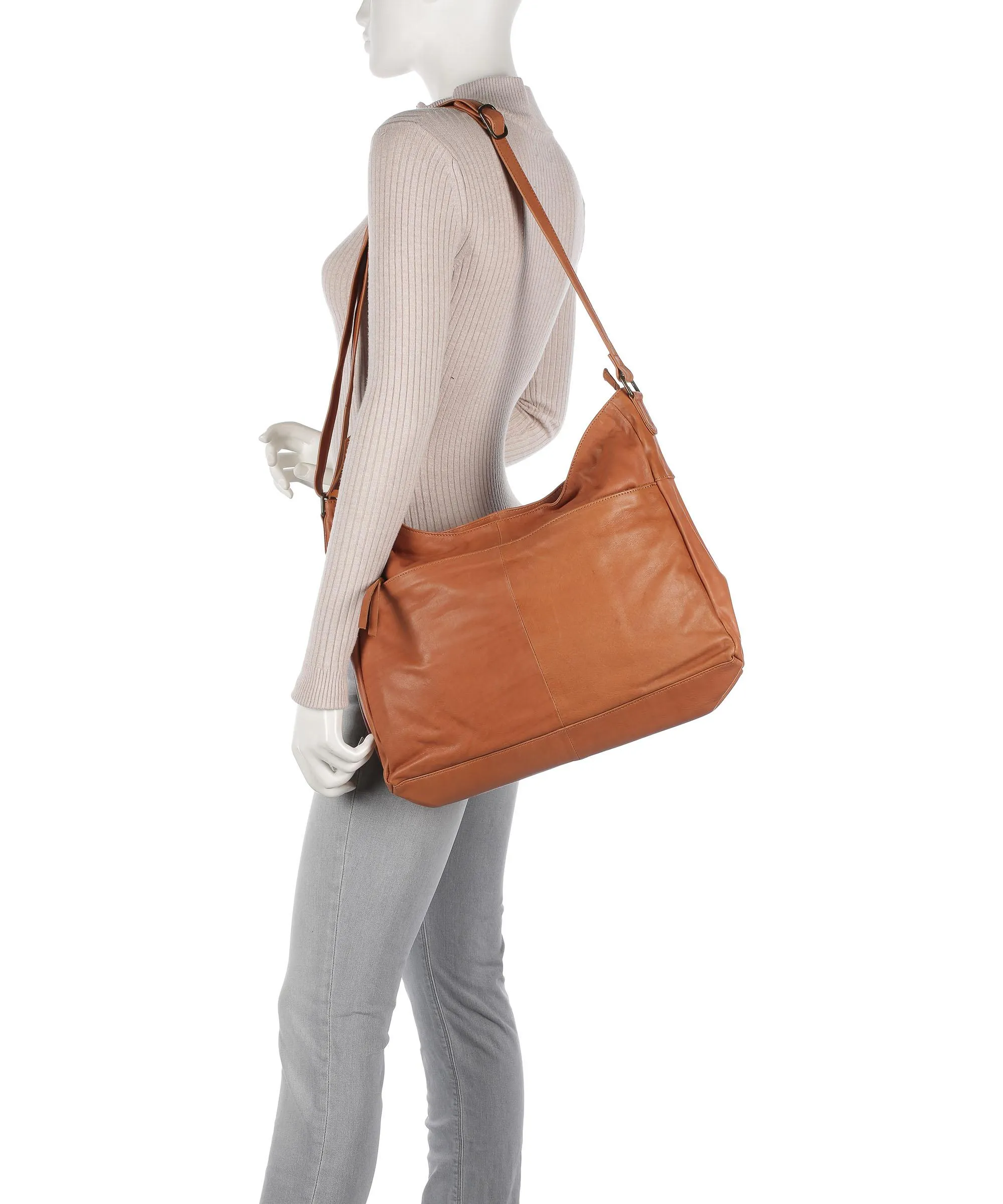  Still Nordic Day & Mood DaySigrun Borsa hobo 13″ pelle di vacchetta grana cognac  