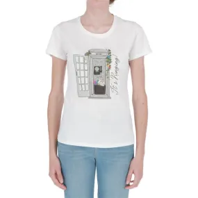 Tshirt Liu Jo Jeans Donna Moda Manica Corta BIANCO OTTICO